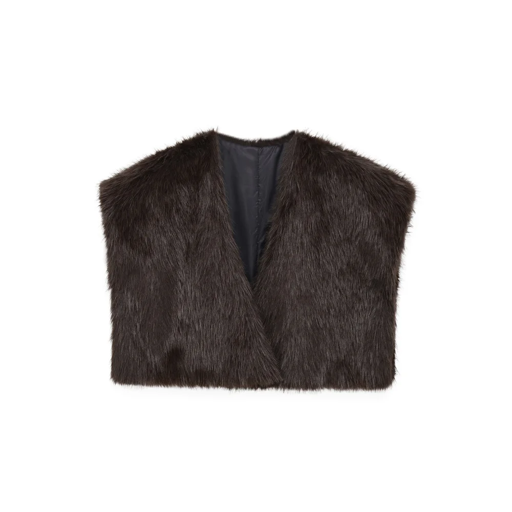 Foreign trade European and American style women's clothing fashion temperament artificial fur effect short vest vest vest vest