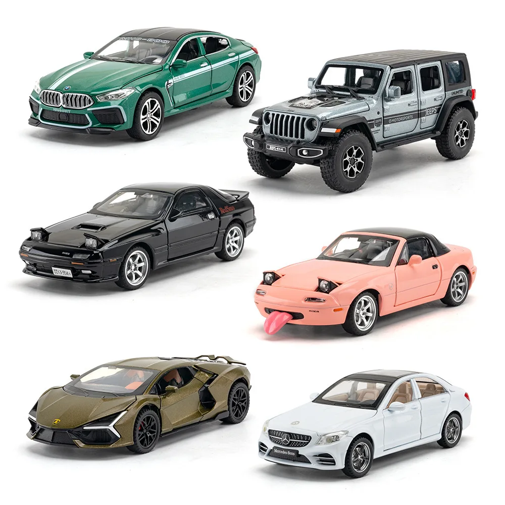 Alloy car model 1:32 Mazda Rolls Royce BMW Jeep off-road family sedan sports car rebound toy car music model decoration gift