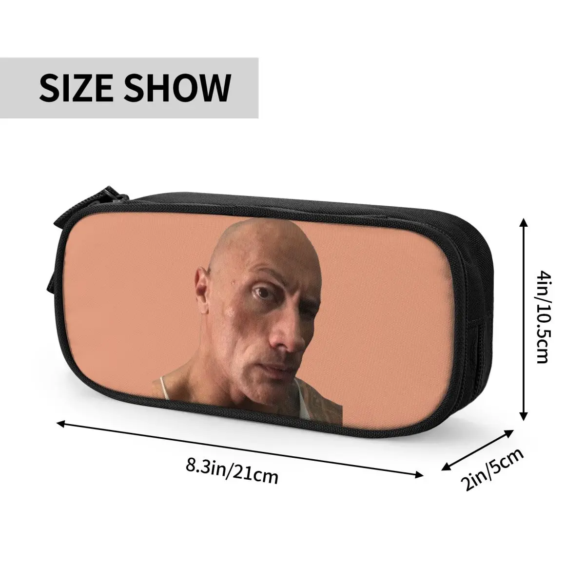 Imagem -04 - Estojo de Grande Capacidade para Meninos e Meninas Sobrancelha Meme Dwayne The Rock Johnson Caixa de Caneta Material Escolar Personalizado