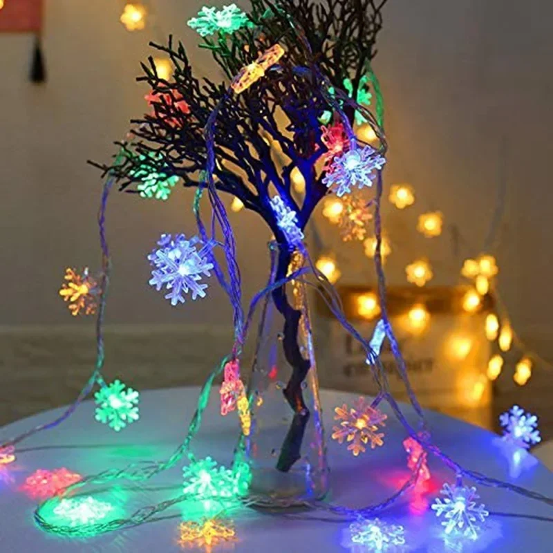 Imagem -05 - Solar Snowflake Led String Lights Fairy Lights Guirlanda ao ar Livre Ano Novo Árvore de Natal Home Garden Decorações Lâmpada 12m