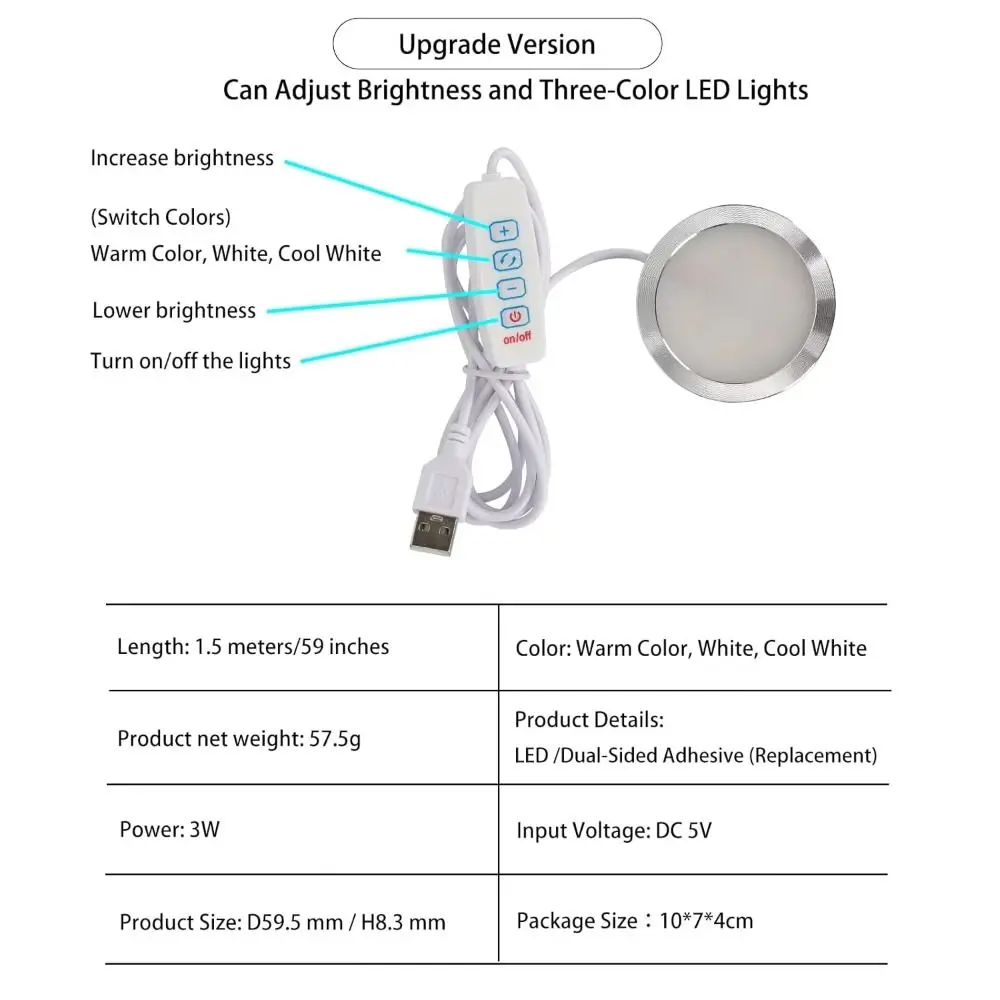 Professional 5V LED Lamp Kit 3 Color Temperature Aluminum Alloy USB Light Kit Dimming DIY Lamp Parts 3D Printed Lamp Projects