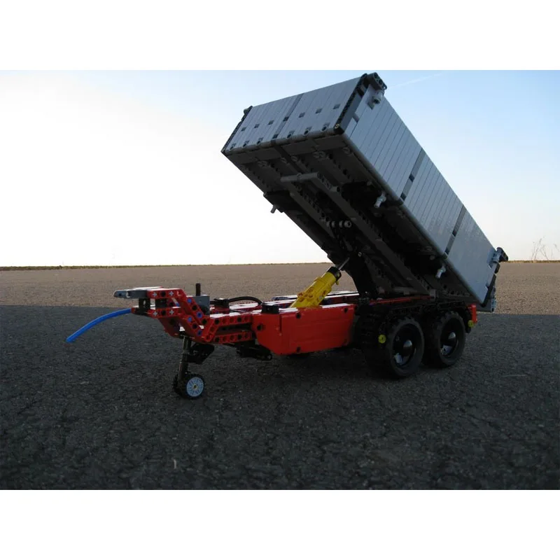 

MOC-0235Маленькая модель строительного блока с треходовым самосвалным прицепом, 1439 деталей, креативная детская игрушка на день рождения и Рождество для мальчиков в подарок