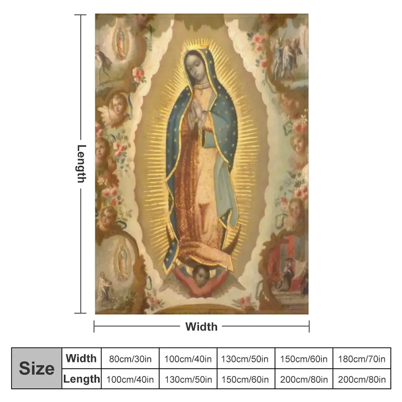 Virgin of Guadalupe with the four apparitions by Juan de Sáenz Throw Blanket Sofa Throw For Decorative Sofa for sofa Blankets