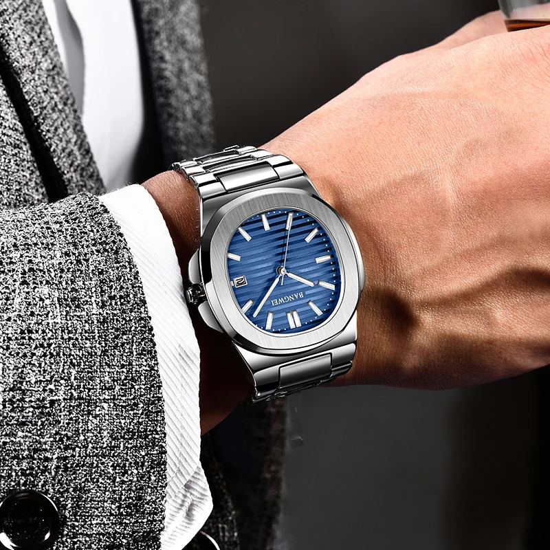 LIGE Business Watch Men Fashion Sports Waterproof Men's Quartz Wristwatches Top Brand Luxury Creative Steel Square Watch For Men