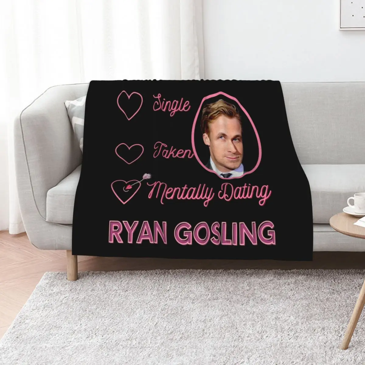 Mentally Dating Ryan Gosling Throw Blanket Loose cosplay anime Furrys Picnic blankets ands Kid'S Blankets