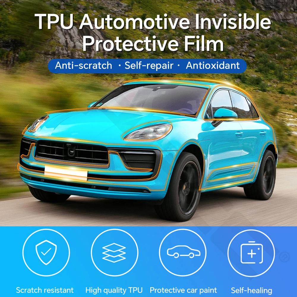 TPU Pre-cut PPF For Porsche Macan Bazy S Turbo 2022-2025 Car Paint Protection Film Anti-Scratch Clear Bra Resistant Repairable