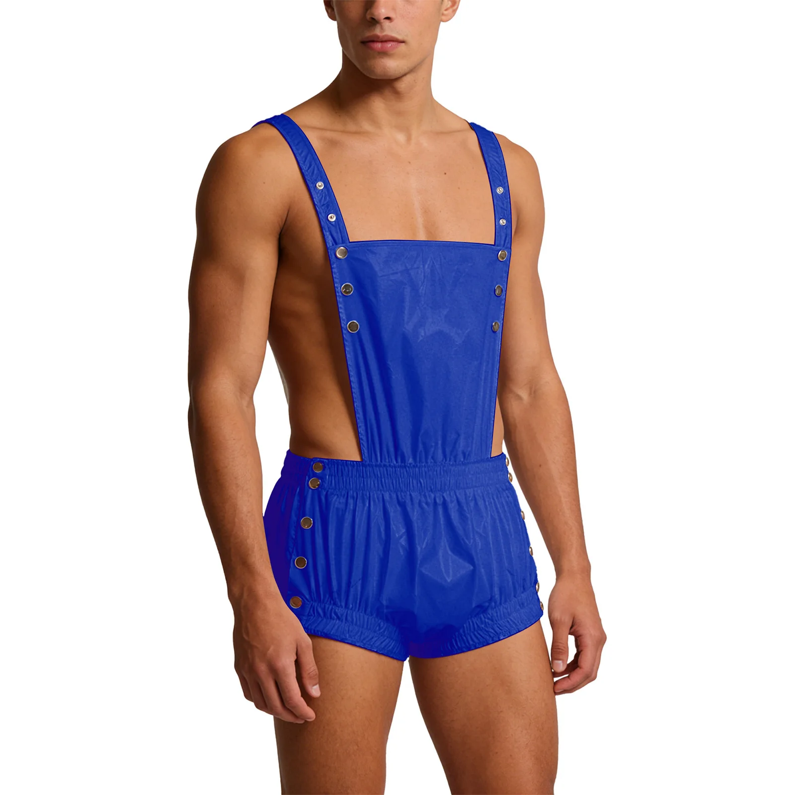 

Мужской комбинезон с вырезами, водонепроницаемый, с отстегивающимися пуговицами, эластичным поясом, без спинки, для ночных клубов и вечеринок