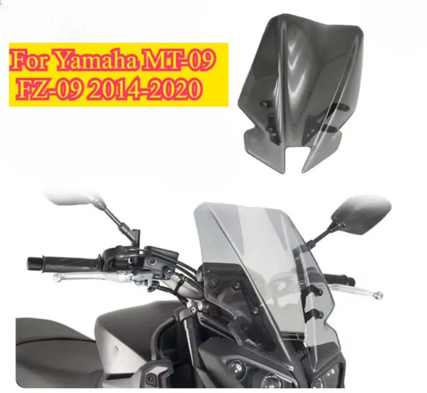 

DONGTING Windshield for YAMAHA MT-09 2014-2020 FZ-09 MT09 Motorcycle Sport Touring Windshield WindScreen Wind Deflecto