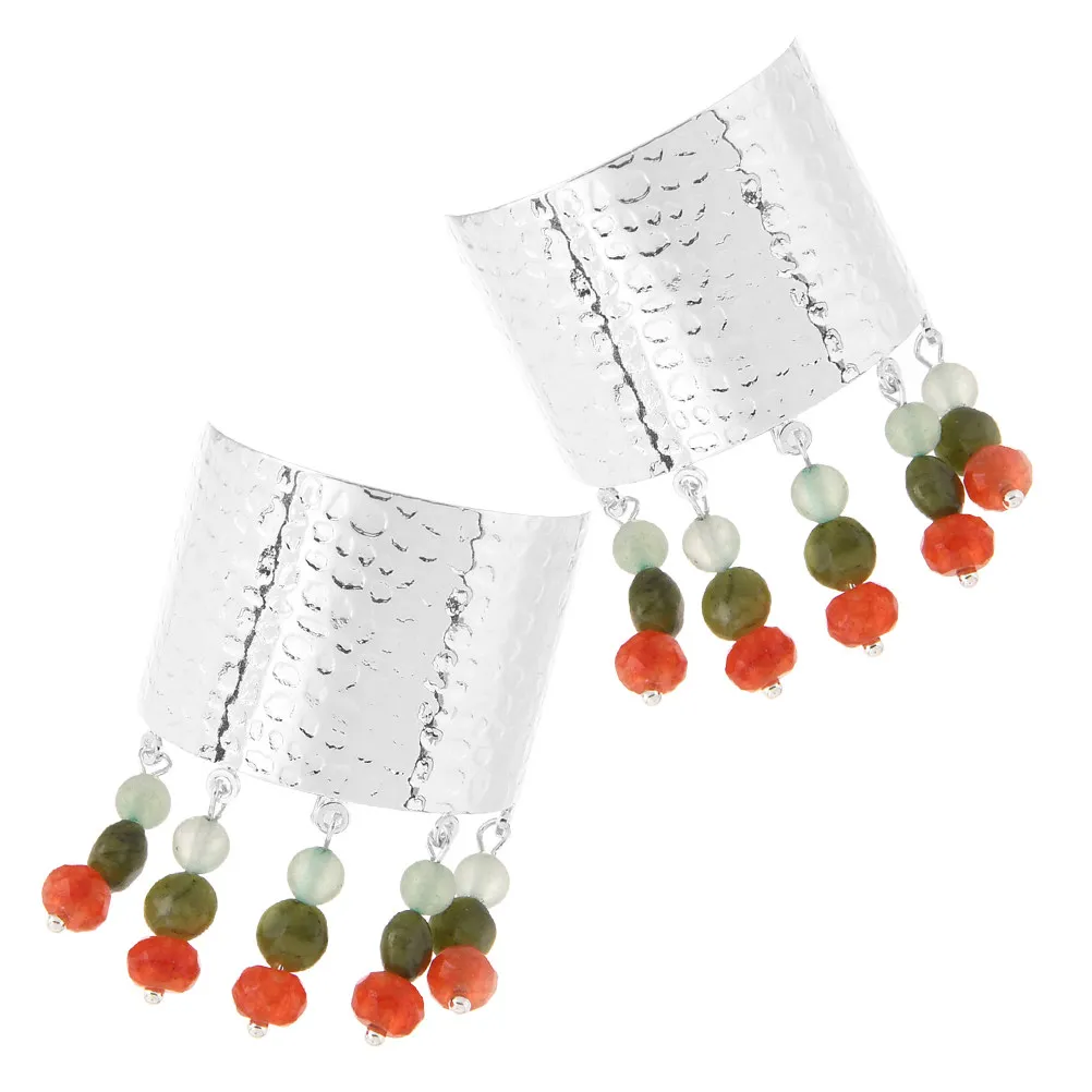 2Pcs Asian Hair Accessories Ponytail Buckle Glass Bead Tassel Alloy Barrette for Women Chinese Style High Ponytail Holder Boho