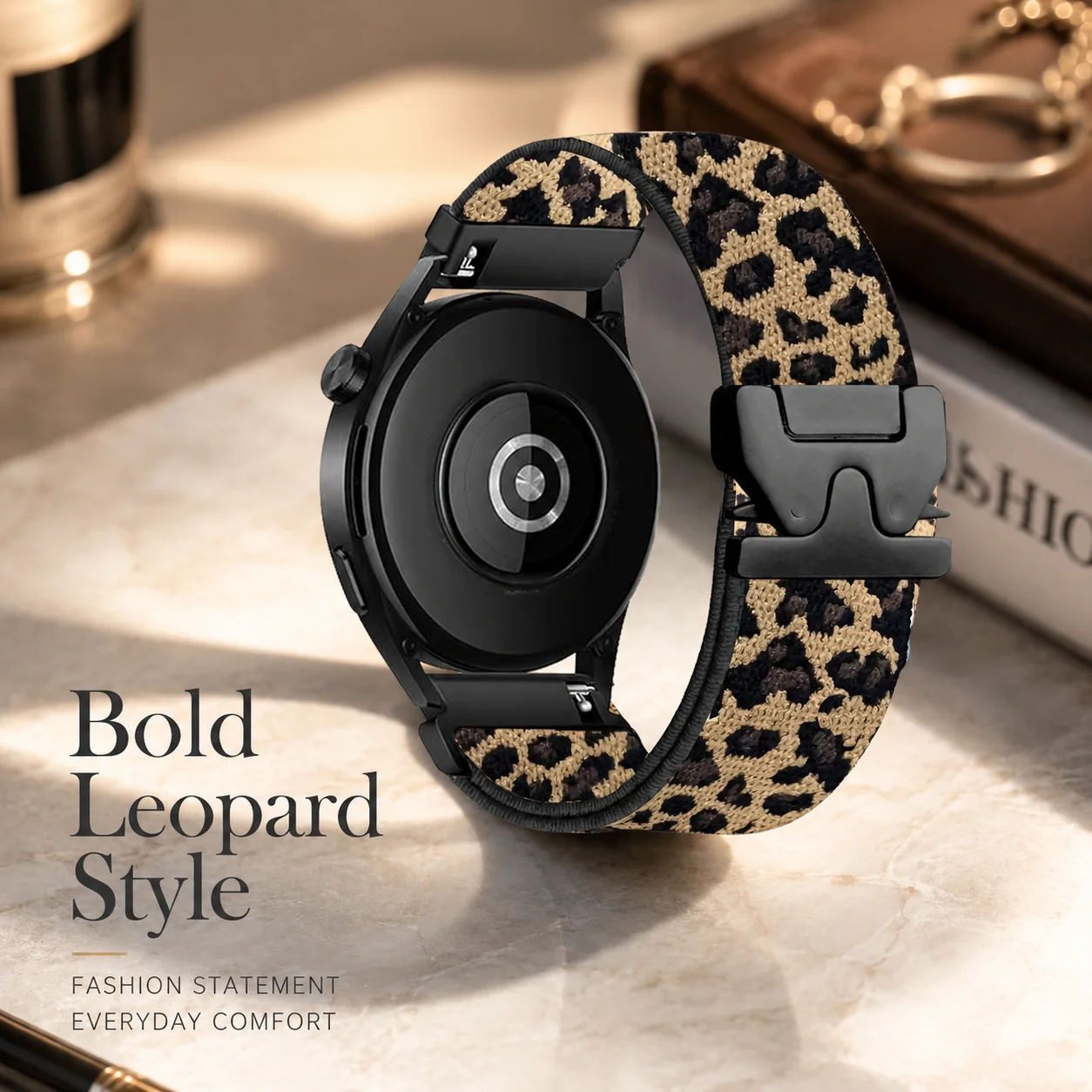 18mm20mm22mm Leopard Strap for Samsung Galaxy Watch7 6 5 4/Garmin Watch/Amazfit Watch Parachute Clasp Bracelets for Huawei Watch