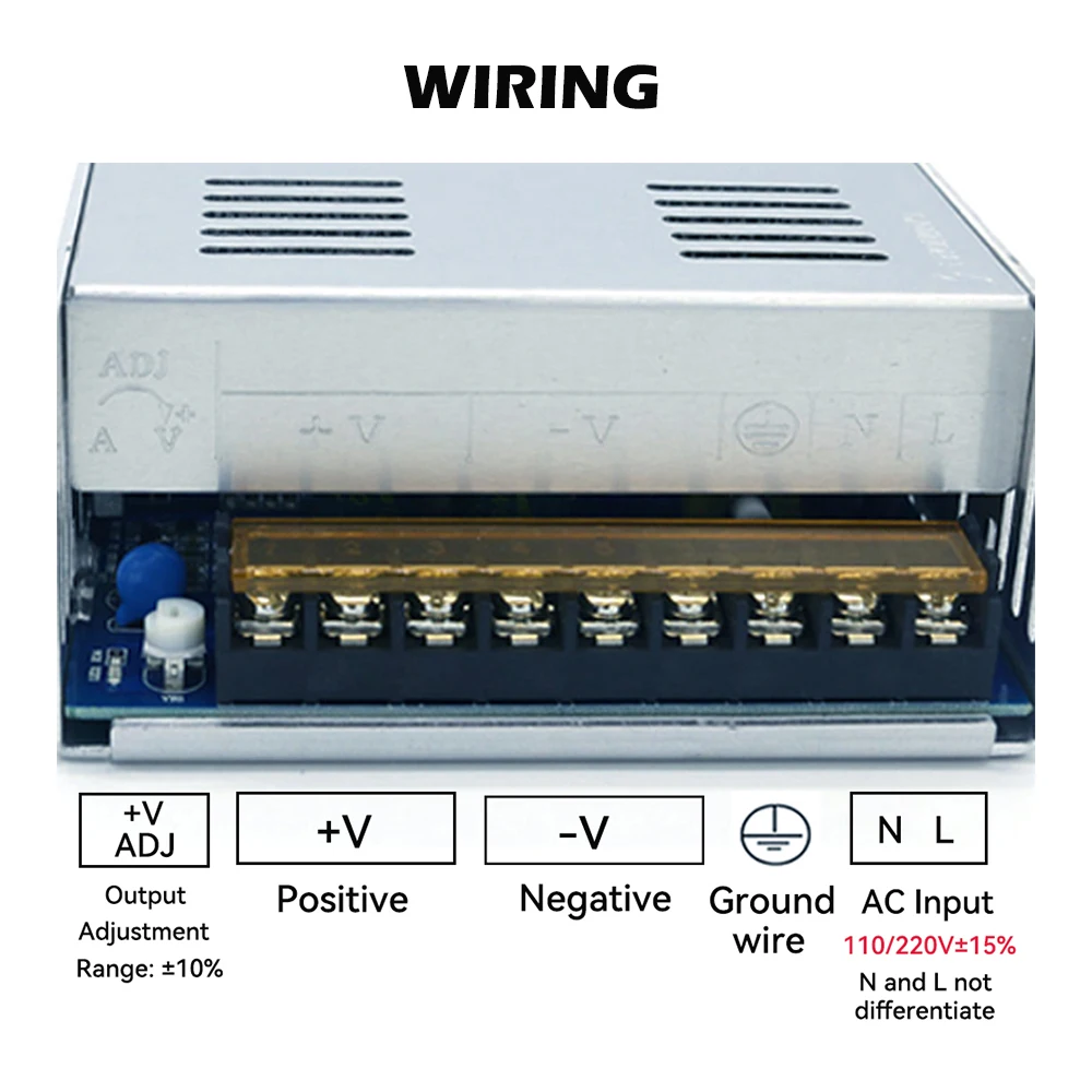 Imagem -06 - Fonte de Alimentação de Comutação para Fita Led ac 110v 220v para dc 12v 24v 36v 48v 400w 500w Transformador ac dc Smps