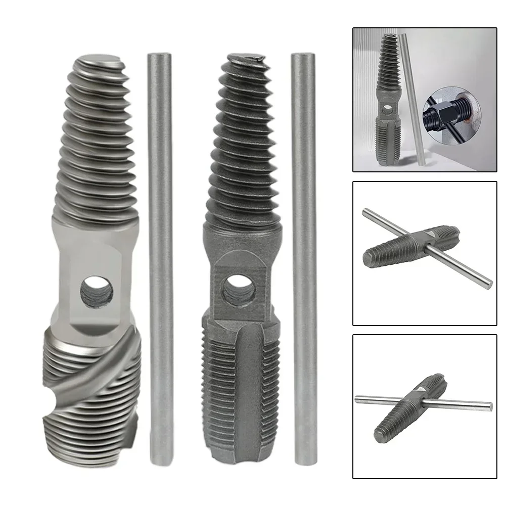 Double Head Screw Extractor Drill Bits Set Damaged Water Pipe Broken Bolt Screws Remover Tools Faucet Valve Thread Repair Taps