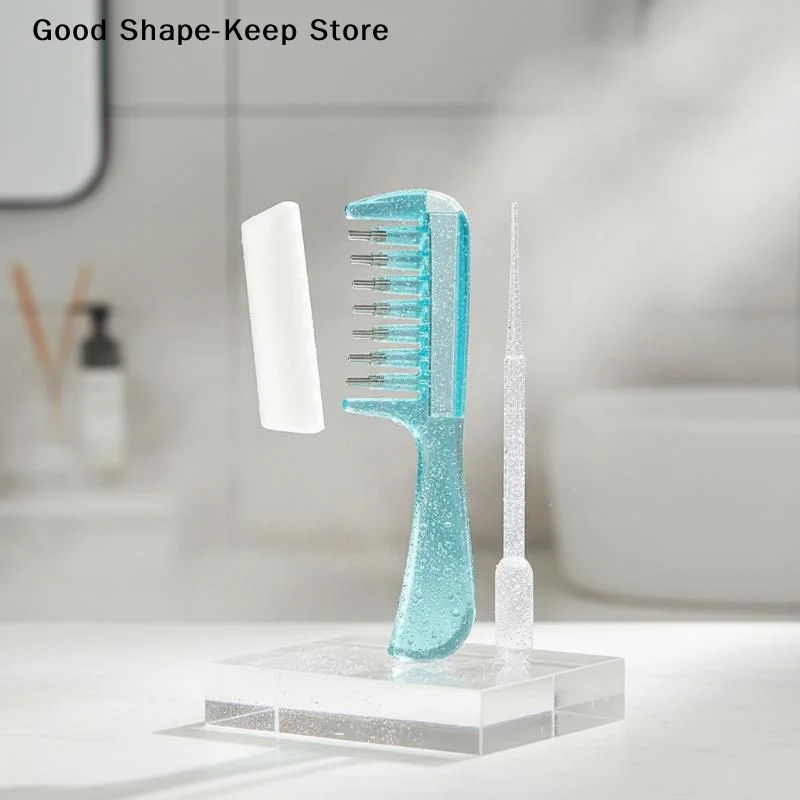 dailyHair Scalp Liquid Applicator Comb Clear Adjustable Rolling Massage Teeth Portable for Travel Personal Hair Care Use