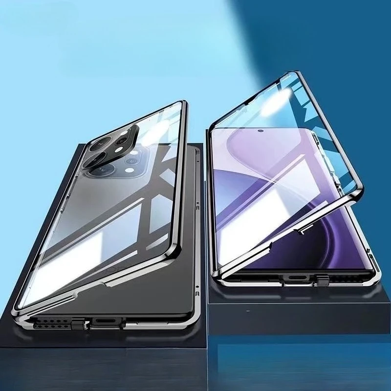 

Для Oppo Reno14 Pro магнитный прозрачный двухсторонний стеклянный чехол для телефона Reno 14 RENO14 RENO 14Pro защитный чехол