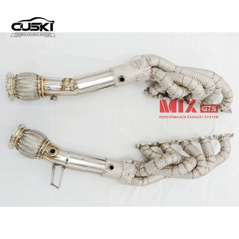 High-performance Exhaust Manifold Downpipe for Audi R8 v8 v10 4.2L 5.2L 2010  quality Stainless Steel car exhaust system Increas