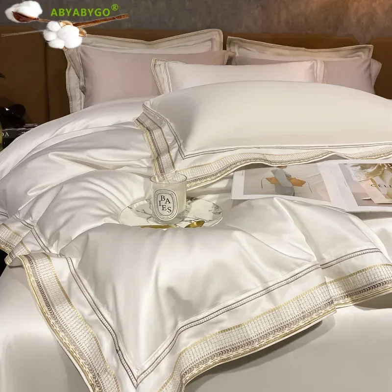 Bedding Set Luxury Simple Life Egyptian Cotton Double Duvet Cover Set Bed Sheet and Pillowcases King Size Bedclothes Bed Set