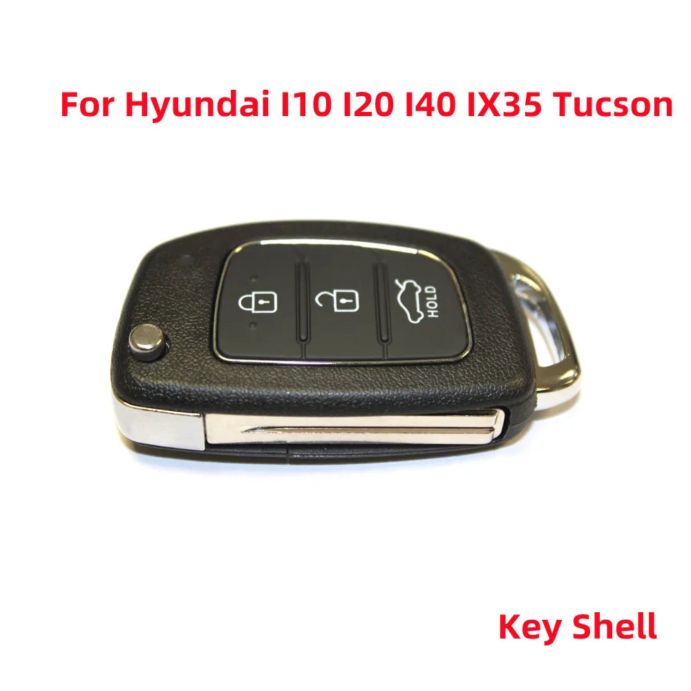 RFC 3 Button Flip Key Case For Hyundai I10 I20 I40 IX35 Santa Fe Remote Fob Auto Replacement Parts Key Shell