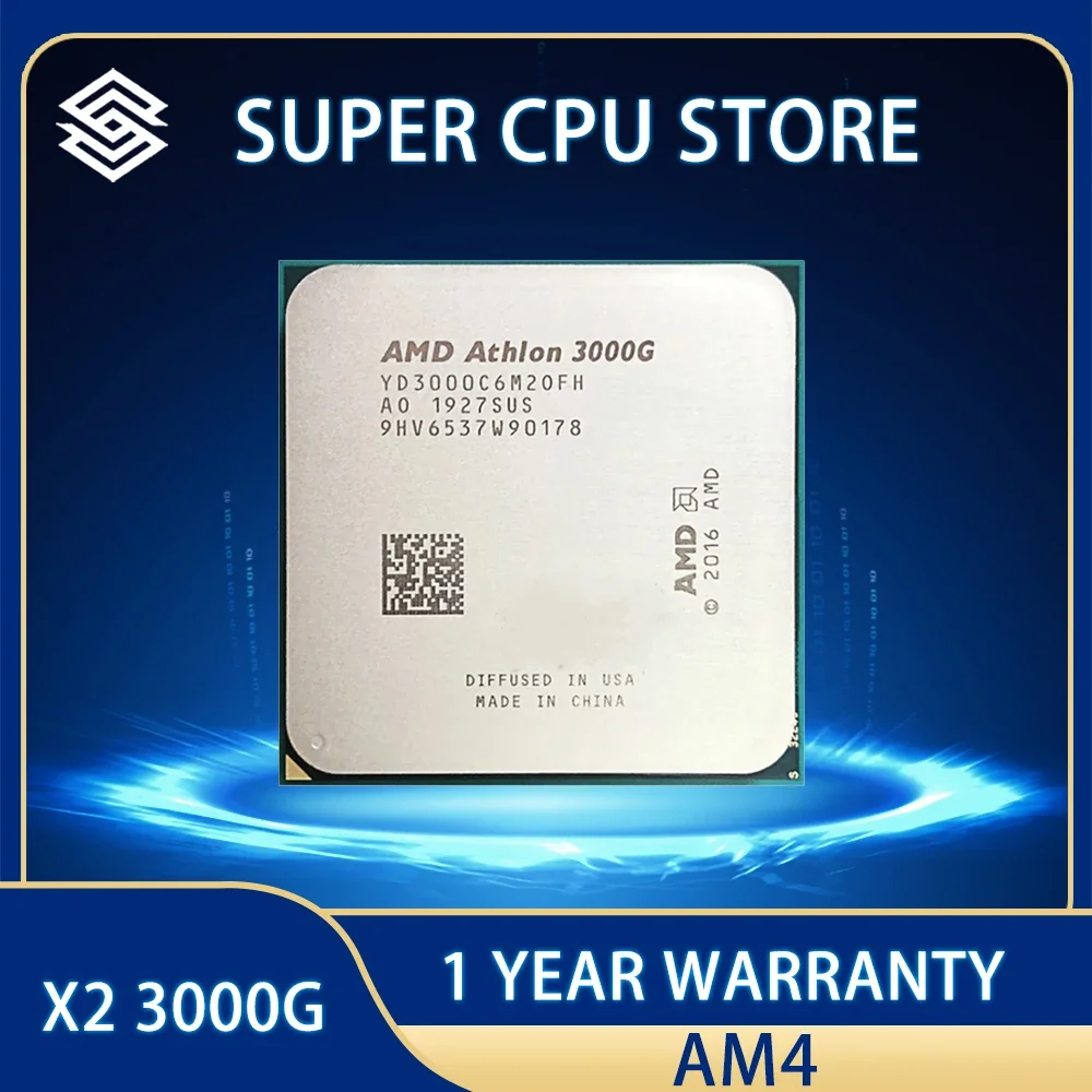 AMD Athlon 3000G X2 3000G 3.5 GHz Dual-Core Quad-Thread CPU Processor YD3000C6M2OFH Socket AM4