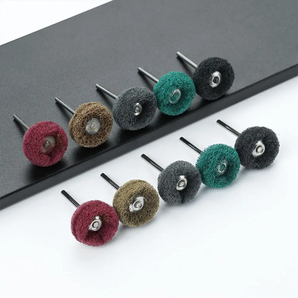 10pcs Mini Drill Abrasive Brush Nylon Buffing Polishing Wheel with 3mm Shank for Dremel Rotary Tool Accessories Set