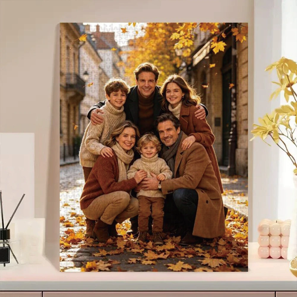 35/300/500/1000pcs Personalized Custom Photo Puzzle Selfie Photo DIY Puzzle Portrait Painting Handmade Birthday Gift