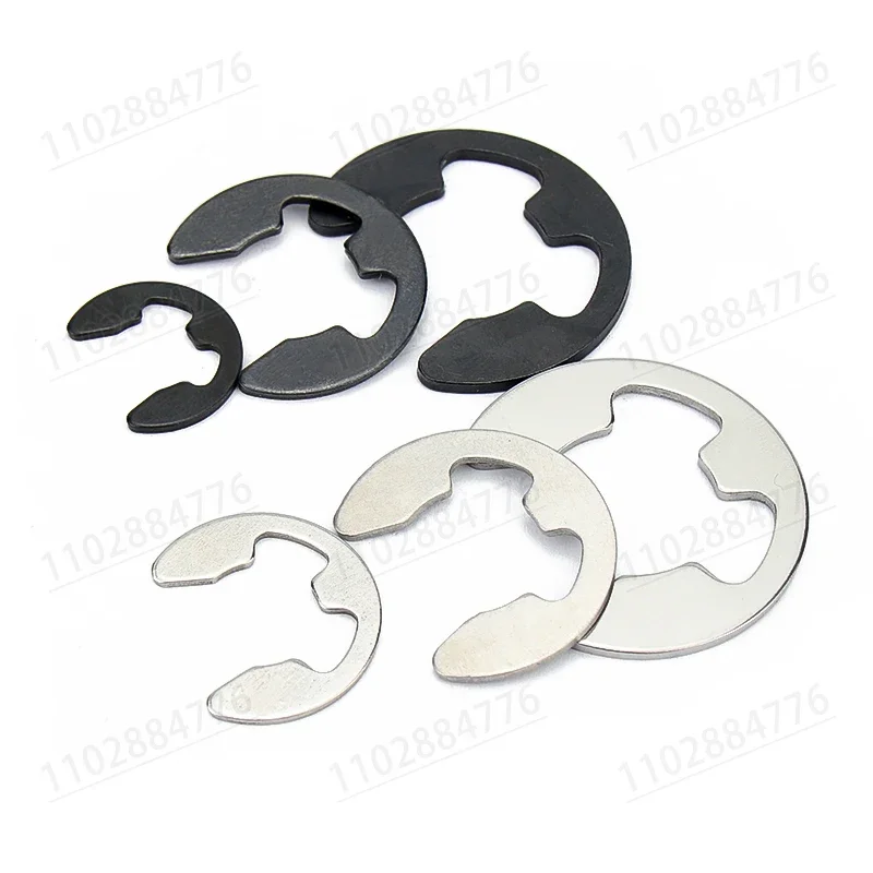 Black 65Mn Stainless Steel E Clip Circlip Retaining Ring Washer for Shaft M1.2 M1.5 M2 M2.5 M3 M4 M5 M6 M8 M10 M11 M12 M13~M16