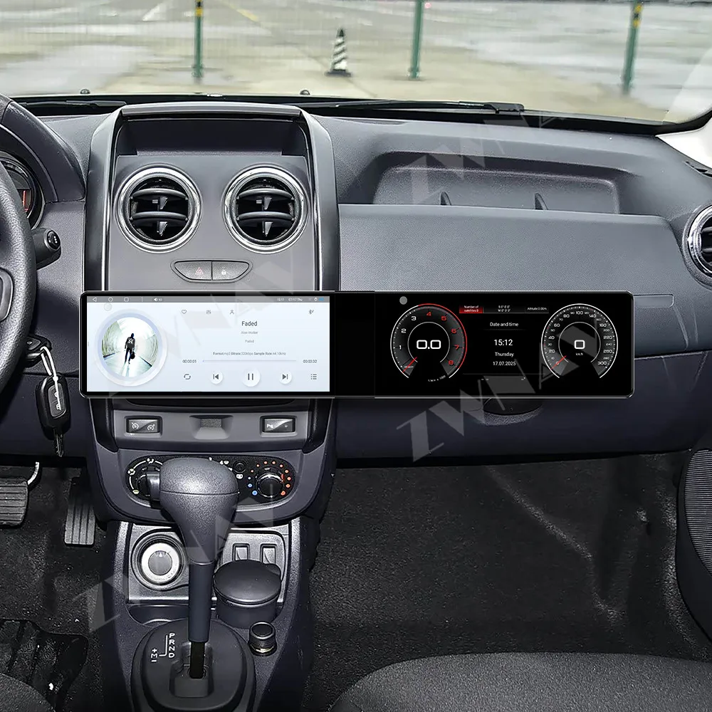 Android 13 Tela Dupla HD Touch de 12.3 polegadas para Renault Duster 2015-2020, Reprodutor Multimídia GPS Automotivo, Acessórios Internos para Carro, Unidade Principal.