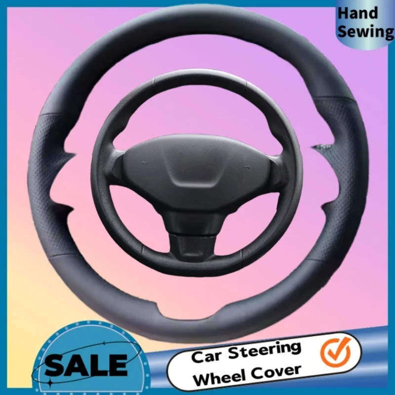 

DIY Abrasion-resistant Genuine Leather Steering Wheel Cover For Peugeot 206 208 3008 308 207 2008 508 407 Partner Expert Boxer