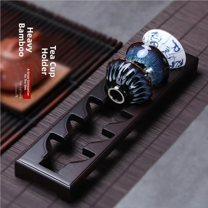 

Подставка для чайных чашек из бамбука (большая, средняя, маленькая) для офиса, хранения чайных принадлежностей, с дренажем, в ретро-стиле, для чайной комнаты, для чайного сервиза