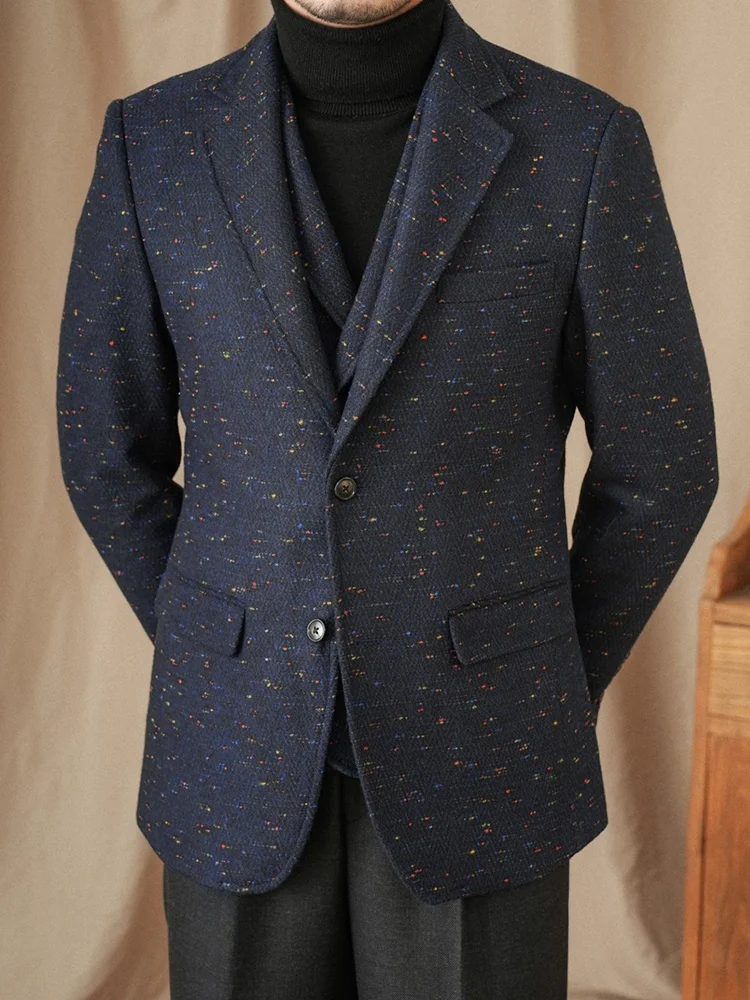 

Мистер. Мужской винтажный шерстяной костюм Deer Tee, приталенный, модный, для зимы, для деловых поездок, с узором, теплый, трендовый