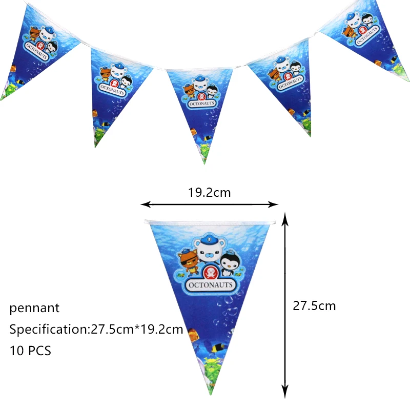 Octonauts Geburtstagsparty-Dekoration, Aluminiumfolienballon, Latex, Kinder-Eventzubehör, Einweggeschirr, Banner, Hintergrund, Geschenk