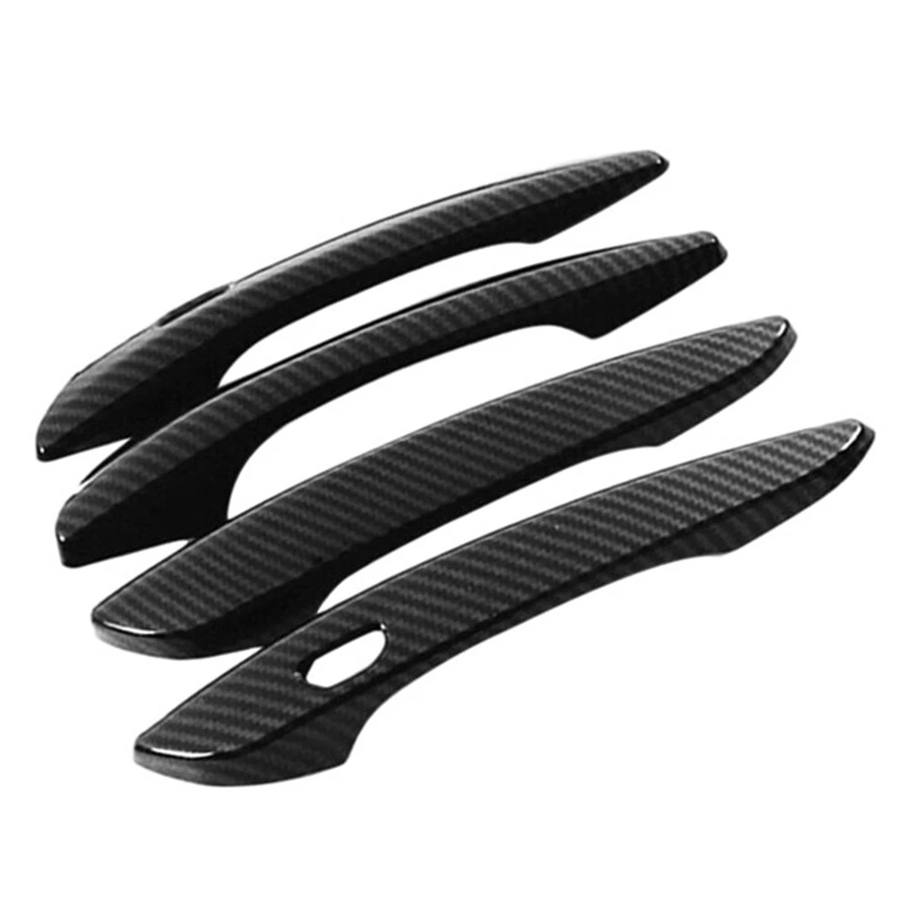 4Pcs Carbon Fiber Car Exterior Side Door Handle Frame Cover Trim for Mazda CX-30 CX30 2020 2021 2022