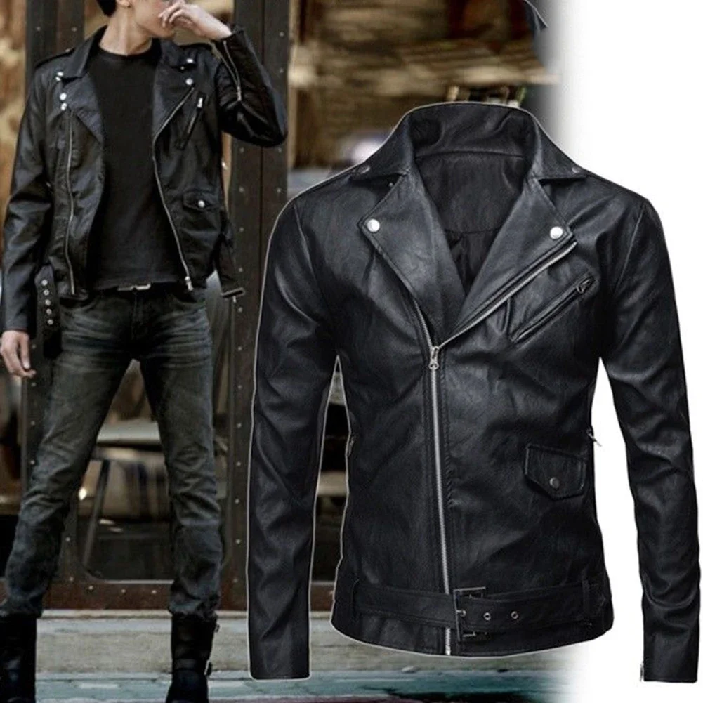 Men Leather Jacket Slim Fit Motorcycle Jacket Zipper Casual Coat Spring Autumn Winter 17 S8038f83c42d848cebfd88178fbb5cd44y
