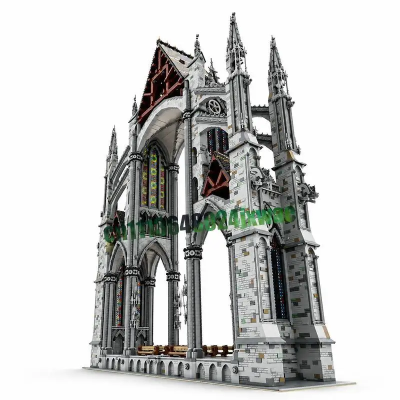 NEW 41101PCS Gothic Cathedral Cross Section MOC Architecture Building Blocks Custom Assembly DIY Creative Model Puzzle Toy Gift