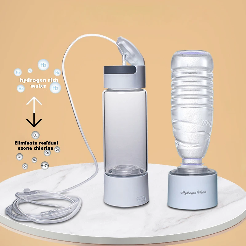 SAHE Hydrogen Rich Water Generator Bottle Cup - DuPont SPE PEM Dual Chamber Maker Lonizer - H2 Inhalation Device