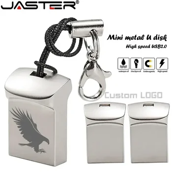JASTER 미니 금속 USB 2.0 플래시 드라이브 실버 비즈니스 선물 메모리 스틱 펜 드라이브 방수 저장 장치 32GB 64GB U 디스크