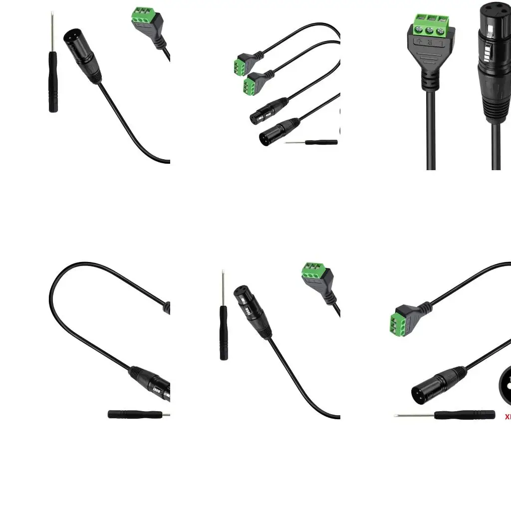  Solderless XLR 3-Core Adapter Sound Cable Replacement with Screwdriver