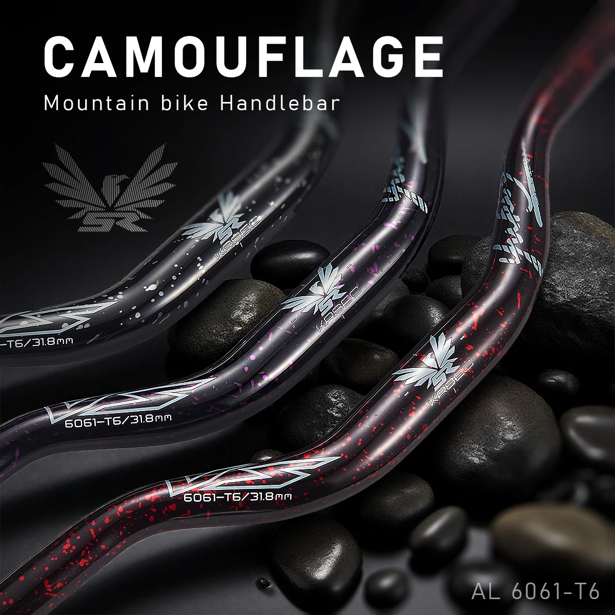 KRSEC 31.8 مللي متر دراجة هوائية جبلية المقود سبائك الألومنيوم دراجة الناهض المقود 55 مللي متر ارتفاع 780 مللي متر طول المقود مع سطح الضوء