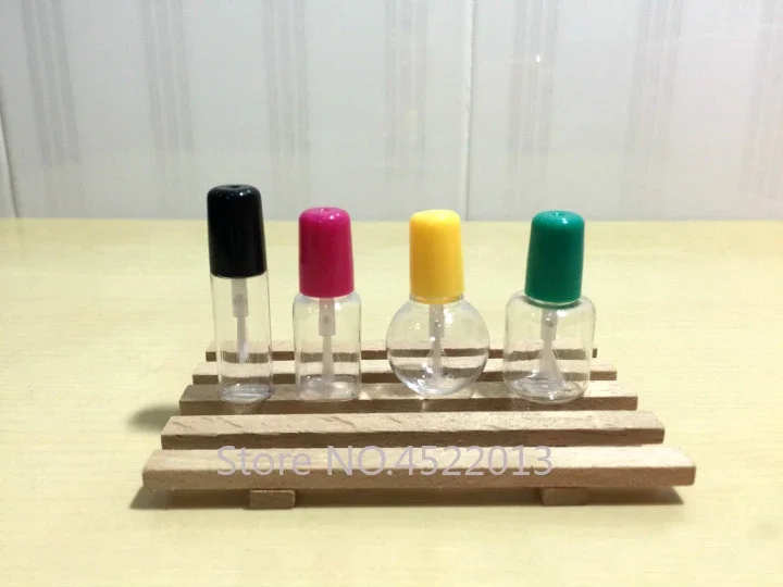 4/5/6/8/10ml Cylinder/heart/ Mini Empty Nail Polish Bottle Small Plastic Nail Polish Bottles DIY Sample Refillable Bottles