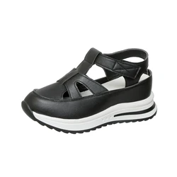 Roman Sandals New Bag Toe Fashion Bao Head Hollowed Breathable Shoes in Summer Increase Women's Shoes