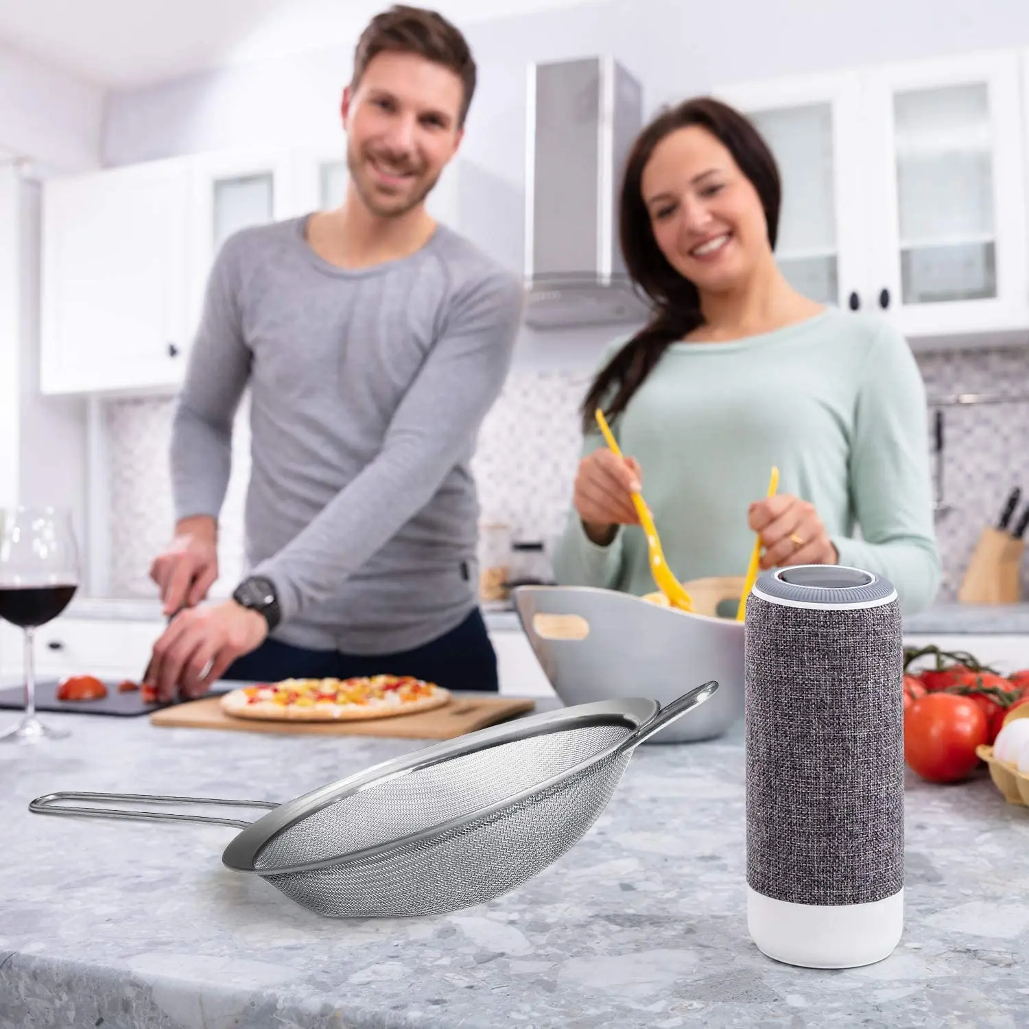 Walfos Fine Mesh Strainers Premium Stainless Steel Colanders and Sifters with Reinforced Frame and Sturdy Handle Perfect
