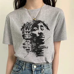 Tupac Tee women comic Japanese designer t shirt girl designer manga streetwear clothes