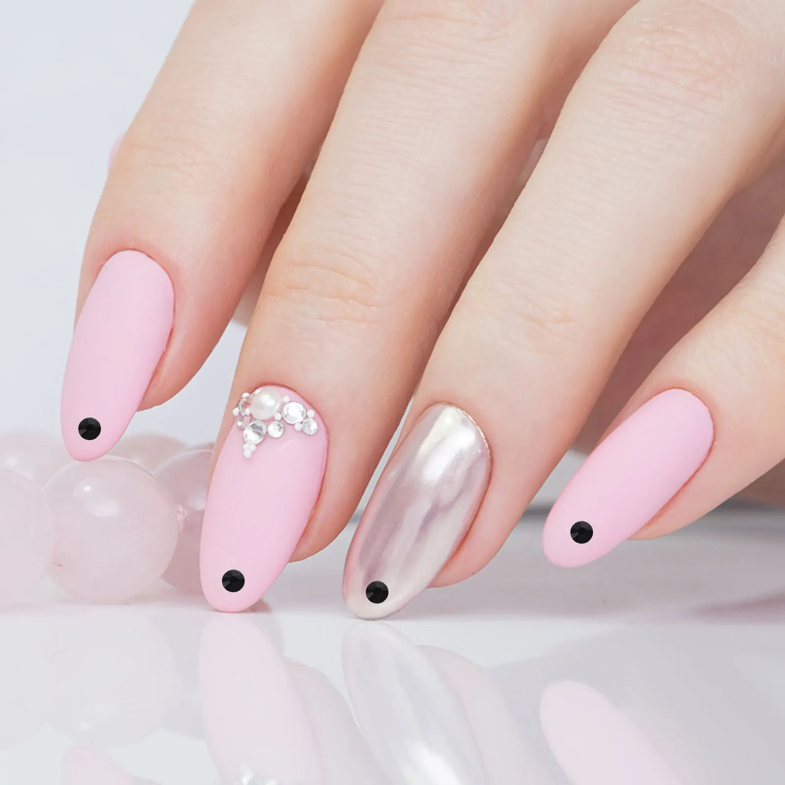 

1 set Art Decors Rhinestone Nail Charms Nail Decor Black Glass Crystal for Makeup Manicure DIY Salon Accessories