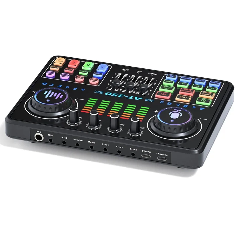 حامل سطح مكتب ميكروفون لتقليل الضوضاء ، بطاقة صوت حية ، خلاط استوديو ، صوت غناء ، بث مباشر ، مجموعة حصرية ، AT350 ، 48 فولت ، AT350 #6