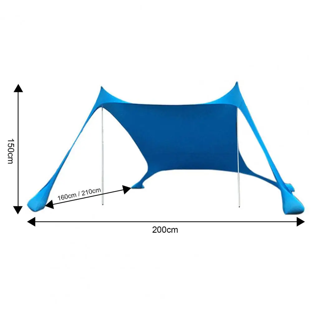 Imagem -06 - Barraca de Praia com Terra Pegs Sun Shelter Anti-vento Cordas Grupo Proteção uv Instalação Simples Outdoor Camping Canopy