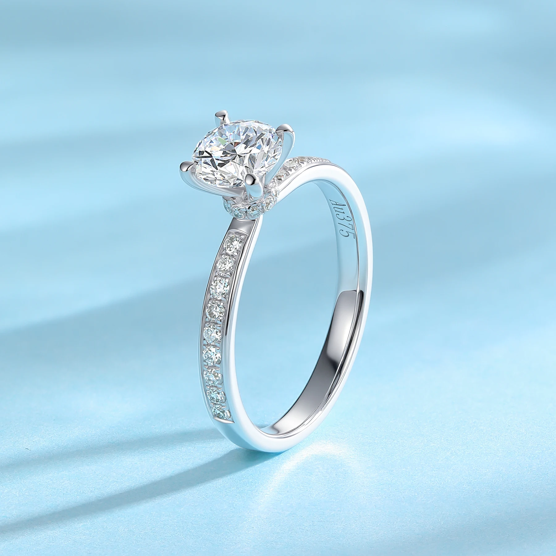 Lab Grown Diamond Engagement Ring 1.56cttw D Color VVS Clarity 4 Prong Solitaire 9k Gold Promise Anniversary Wedding Rings