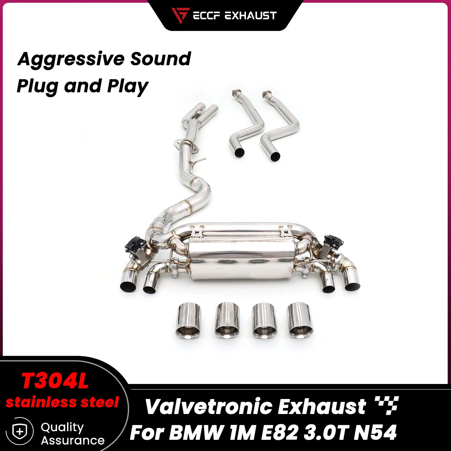 

Valvetronic Sporty Catback Exhaust for BMW 1M E82 3.0T N54 Freely Adjustable Sound Control Easy Installation