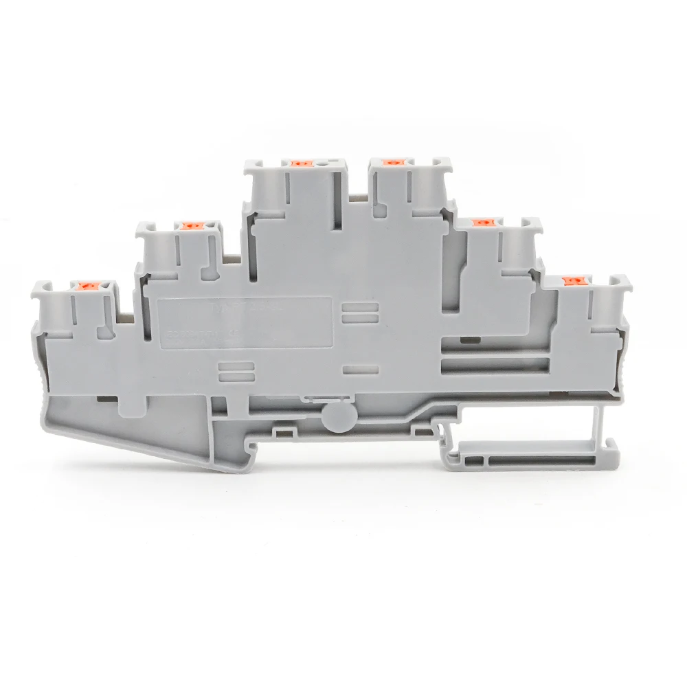 PT2.5 QUATTRO 4-Conductor Push-In DIN Rail Terminal Block 24A 800V 0.2-2.5mm2 Screwless Spring Electrical Wire Cable Connector