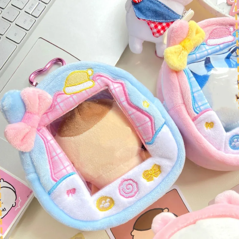 10cmドールディスプレイぬいぐるみミニバッグPVC透明Y2k韓国フォトカードバッグコットンキュートディスプレイバッグバックパックペンダント女の子ギフト