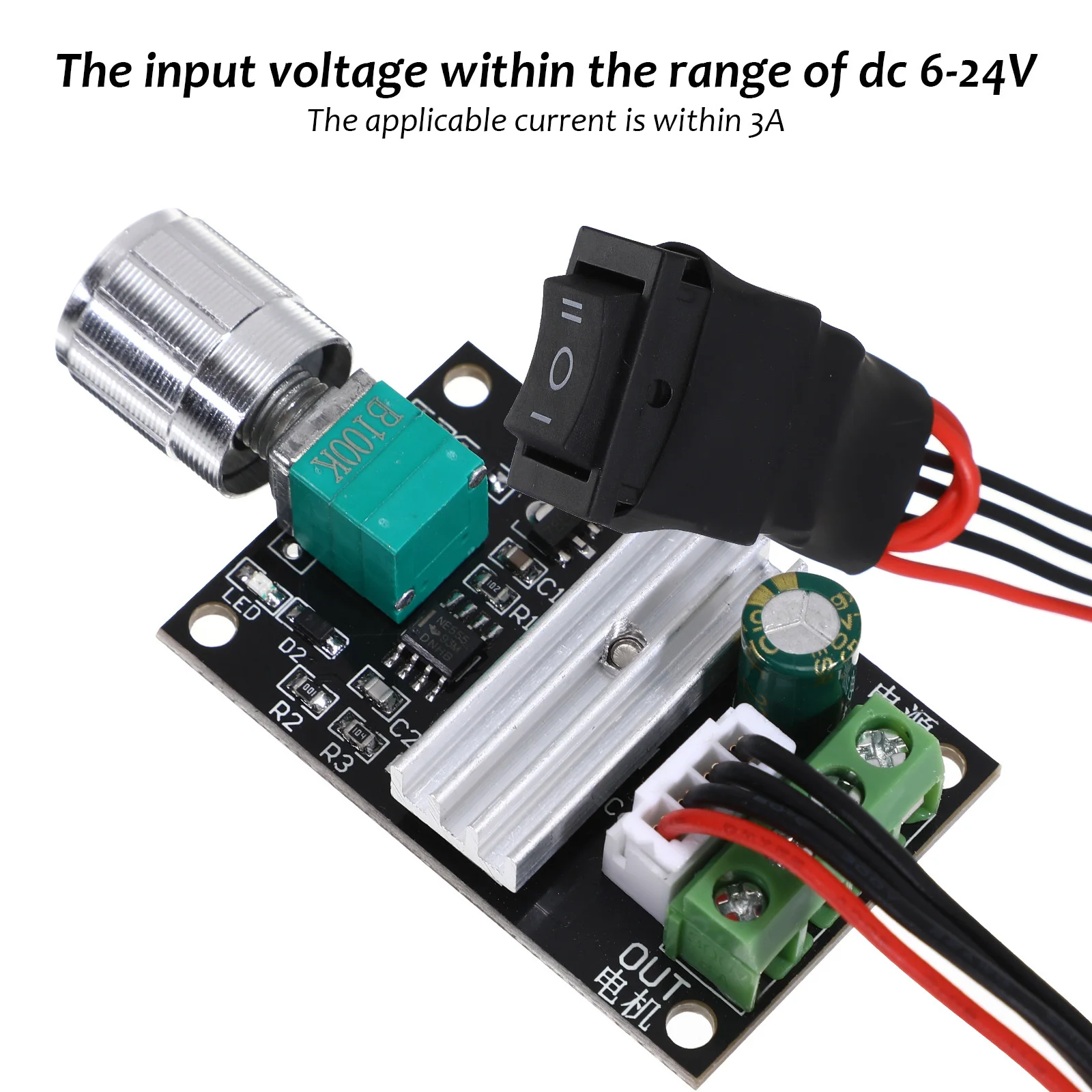 

1203bb Pwm Controller Dc Motor Regulator 6V 12V 24V 3a Adjustable Forward Reverse Stop Motor Driver 1203bb Controller