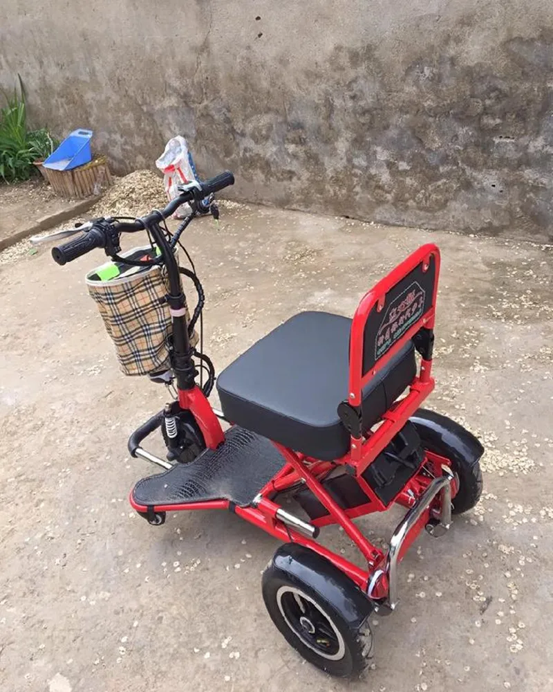 3 Wheeled Electro Tricycle 350W Motor 48V12AH Lithium Battery Folding Electric Tricycle For Adults  weight 22KG 20KM/H